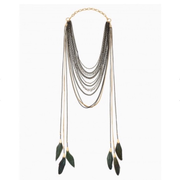 NWT!  Stella & Dot Layered Feather Necklace! - Picture 1 of 10